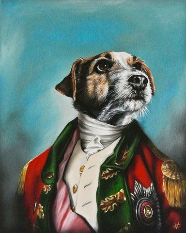 Duke White Modern Wood Framed Art Print with Double Matting by Coleman, Victoria