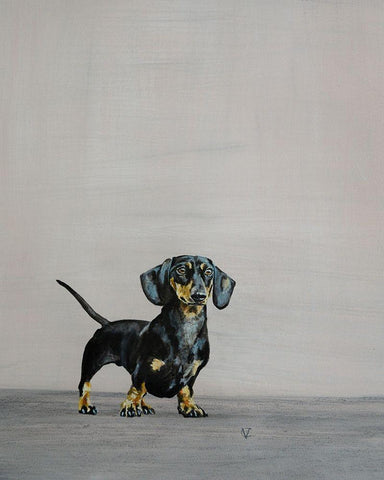 Black and Tan White Modern Wood Framed Art Print with Double Matting by Coleman, Victoria