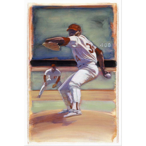 Baseball I Gold Ornate Wood Framed Art Print with Double Matting by Dean, Bruce