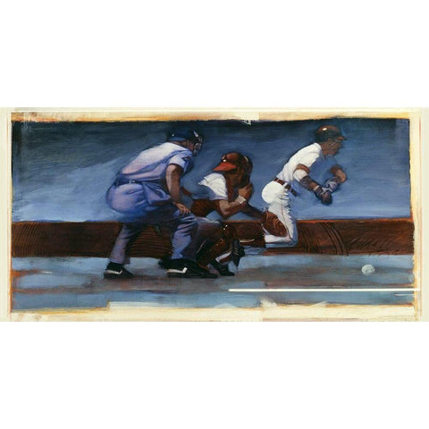 Baseball II Black Modern Wood Framed Art Print with Double Matting by Dean, Bruce