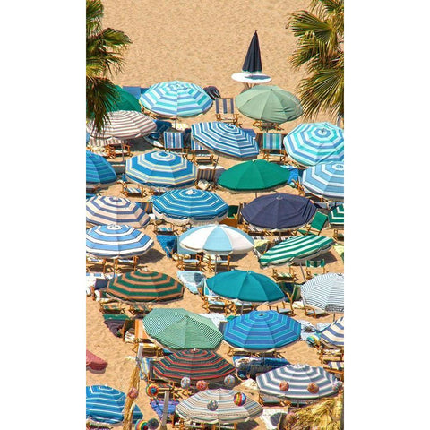 Umbrellas II Black Modern Wood Framed Art Print by Linden, Sally