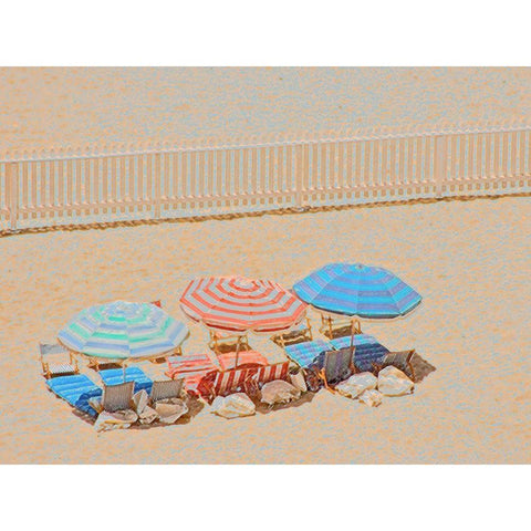 Umbrellas III Gold Ornate Wood Framed Art Print with Double Matting by Linden, Sally