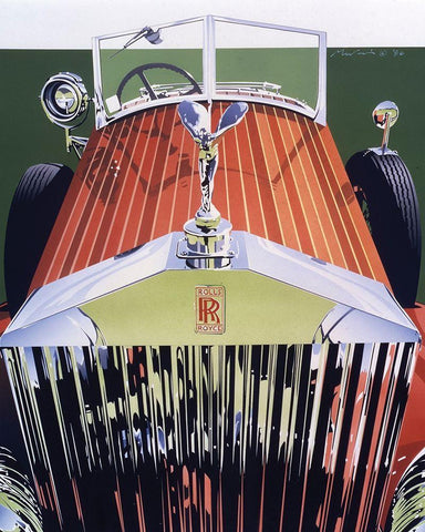 Grill White Modern Wood Framed Art Print with Double Matting by Mukai, Dennis