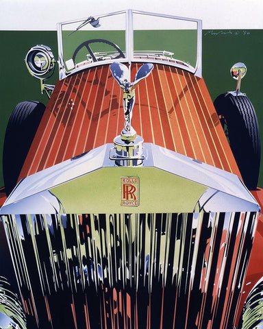 UA CH Grille White Modern Wood Framed Art Print with Double Matting by Mukai, Dennis