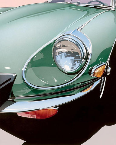 Headlight White Modern Wood Framed Art Print with Double Matting by Mukai, Dennis