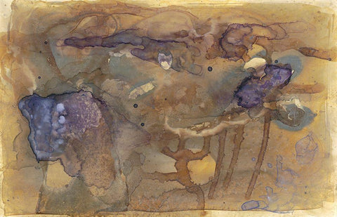 Violet Inclusion I Black Ornate Wood Framed Art Print with Double Matting by Stramel, Renee W.