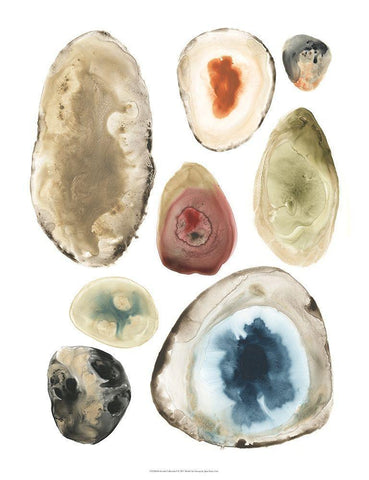 Geode Collection I White Modern Wood Framed Art Print with Double Matting by Vess, June Erica