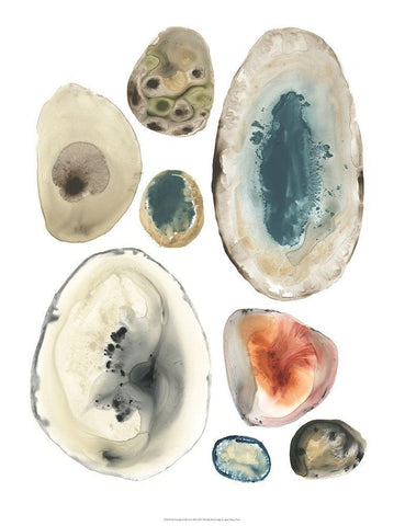 Geode Collection II White Modern Wood Framed Art Print with Double Matting by Vess, June Erica