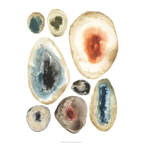 Geode Collection IV Black Modern Wood Framed Art Print with Double Matting by Vess, June Erica