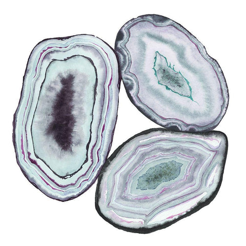 Geode Gems II Black Modern Wood Framed Art Print with Double Matting by Popp, Grace