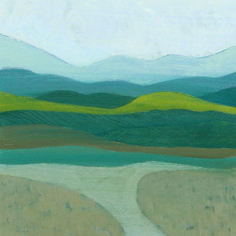 Blue Mountains I White Modern Wood Framed Art Print with Double Matting by Popp, Grace