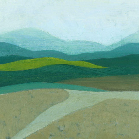 Blue Mountains II White Modern Wood Framed Art Print with Double Matting by Popp, Grace