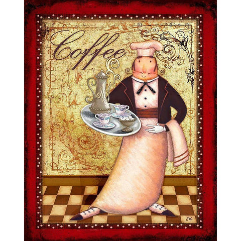 Chefs Bon Appetit I Black Modern Wood Framed Art Print by Eisner, Viv