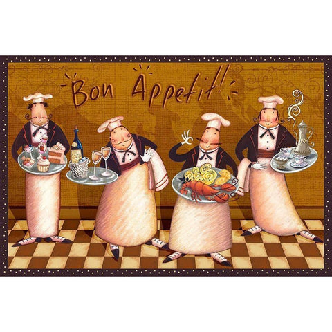 Chefs Bon Appetit V Black Modern Wood Framed Art Print with Double Matting by Eisner, Viv