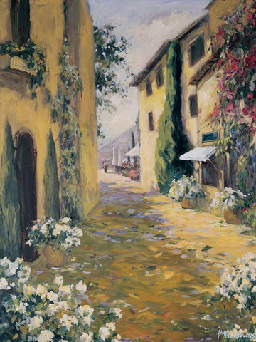 Italian Villa I Black Ornate Wood Framed Art Print with Double Matting by Stevens, Allayn