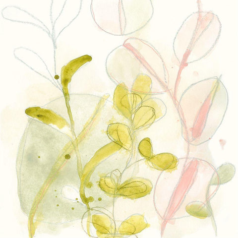 Celadon Trace II Gold Ornate Wood Framed Art Print with Double Matting by Vess, June Erica