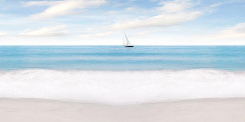 Beach Photography IX White Modern Wood Framed Art Print with Double Matting by McLoughlin, James