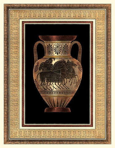 Etruscan Earthenware II Black Ornate Wood Framed Art Print with Double Matting by Moses, Henry
