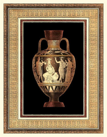 Etruscan Earthenware III White Modern Wood Framed Art Print with Double Matting by Moses, Henry