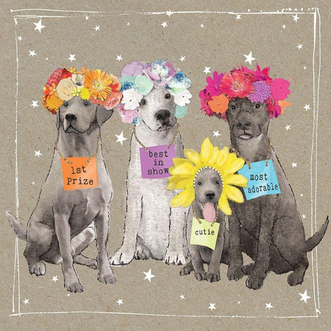 Fancypants Wacky Dogs V Black Modern Wood Framed Art Print with Double Matting by Gower, Hammond