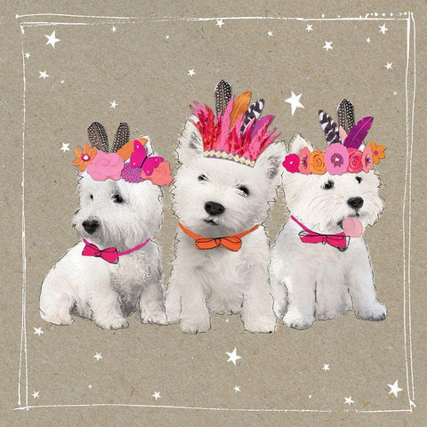 Fancypants Wacky Dogs VIII White Modern Wood Framed Art Print with Double Matting by Gower, Hammond