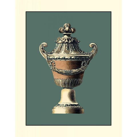 Classical Urn I Black Modern Wood Framed Art Print with Double Matting by Vision Studio
