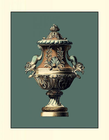 Classical Urn II Black Ornate Wood Framed Art Print with Double Matting by Vision Studio