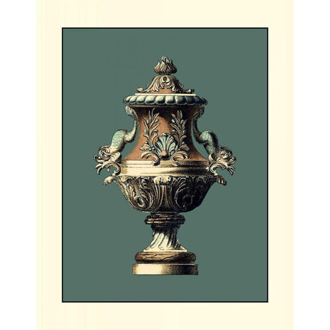 Classical Urn II Gold Ornate Wood Framed Art Print with Double Matting by Vision Studio