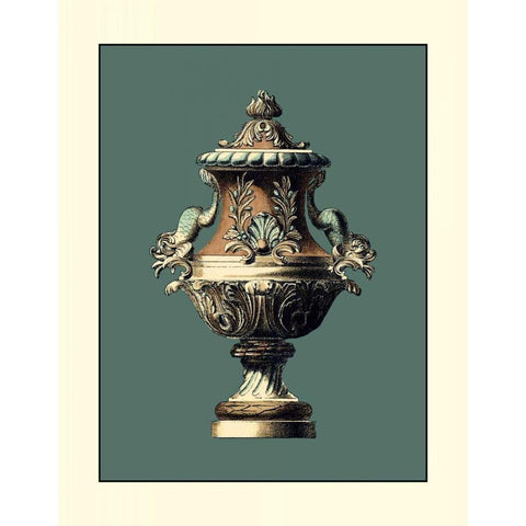 Classical Urn II Black Modern Wood Framed Art Print with Double Matting by Vision Studio