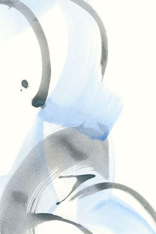 Pale Gestures II White Modern Wood Framed Art Print with Double Matting by Stramel, Renee W.