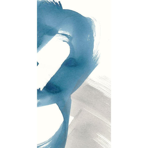 Breaking Blue II Black Modern Wood Framed Art Print with Double Matting by Stramel, Renee W.