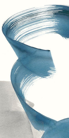 Breaking Blue III Black Ornate Wood Framed Art Print with Double Matting by Stramel, Renee W.