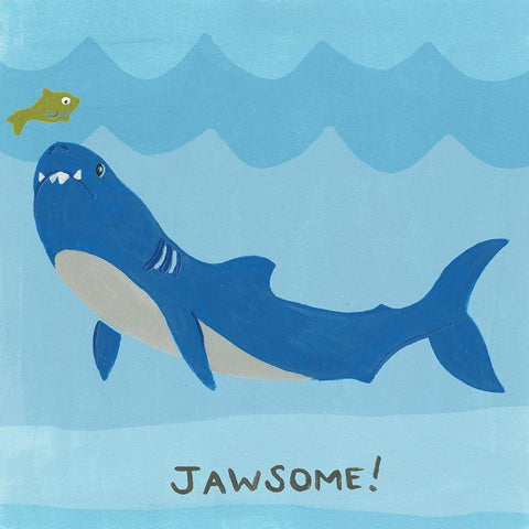 Jawesome I Gold Ornate Wood Framed Art Print with Double Matting by Vess, June Erica