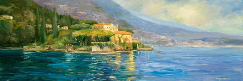 Scenic Italy IV Black Ornate Wood Framed Art Print with Double Matting by Stevens, Allayn