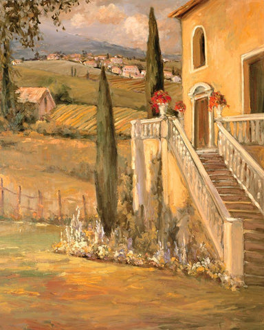 Scenic Italy IX White Modern Wood Framed Art Print with Double Matting by Stevens, Allayn