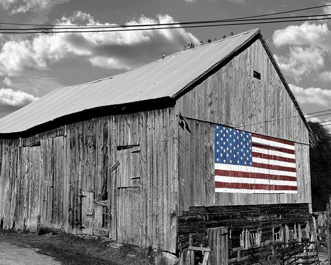 Flags of Our Farmers IV White Modern Wood Framed Art Print with Double Matting by McLoughlin, James