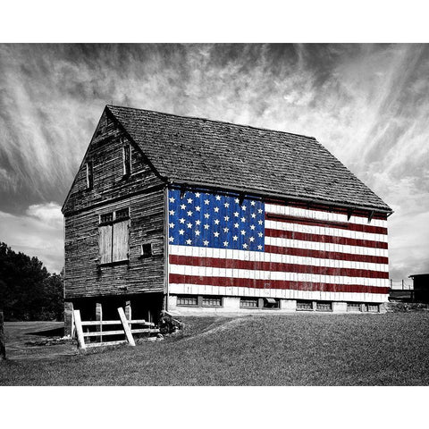 Flags of Our Farmers XIV White Modern Wood Framed Art Print by McLoughlin, James