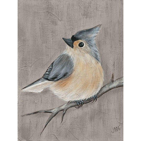 Winter Bird I White Modern Wood Framed Art Print by Reynolds, Jade