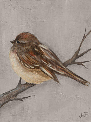 Winter Bird III Black Ornate Wood Framed Art Print with Double Matting by Reynolds, Jade