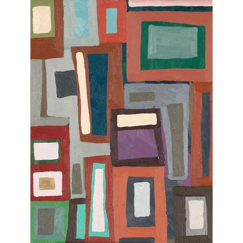 Color Blocking I Gold Ornate Wood Framed Art Print with Double Matting by Ferrell, Erin McGee