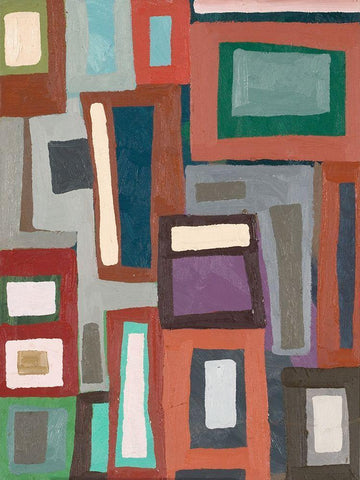 Color Blocking I White Modern Wood Framed Art Print with Double Matting by Ferrell, Erin McGee