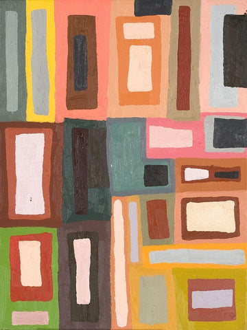 Color Blocking II White Modern Wood Framed Art Print with Double Matting by Ferrell, Erin McGee