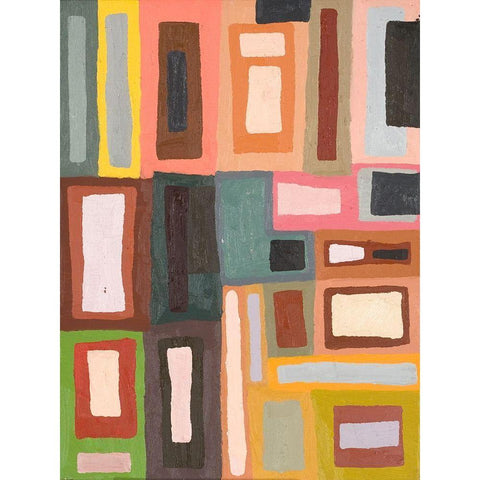 Color Blocking II Black Modern Wood Framed Art Print by Ferrell, Erin McGee