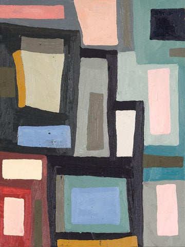 Color Blocking III White Modern Wood Framed Art Print with Double Matting by Ferrell, Erin McGee