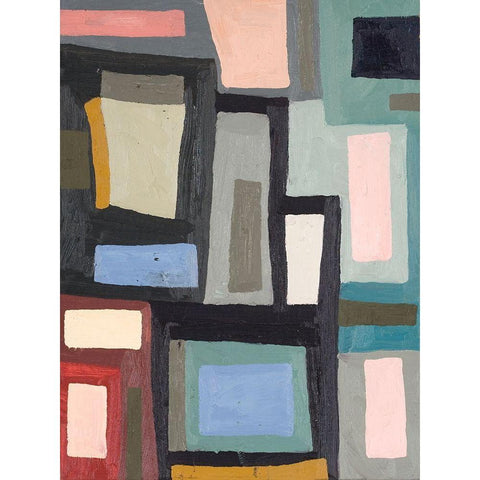 Color Blocking III Gold Ornate Wood Framed Art Print with Double Matting by Ferrell, Erin McGee