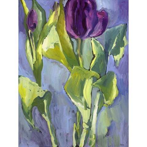 Violet Spring Flowers II Gold Ornate Wood Framed Art Print with Double Matting by Ferrell, Erin McGee