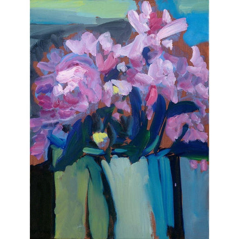 Violet Spring Flowers III Black Modern Wood Framed Art Print by Ferrell, Erin McGee