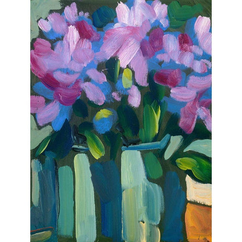 Violet Spring Flowers V Gold Ornate Wood Framed Art Print with Double Matting by Ferrell, Erin McGee