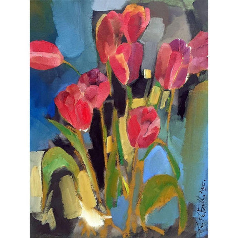 Painterly Tulips II White Modern Wood Framed Art Print by Ferrell, Erin McGee