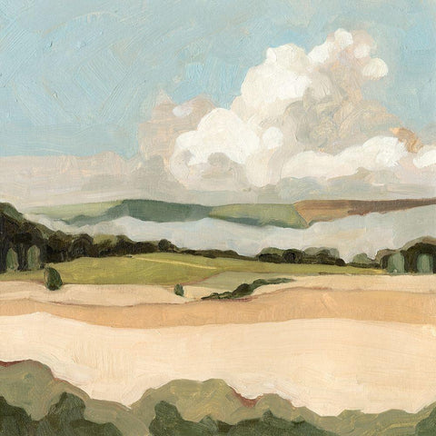 Cumulus Landscape II White Modern Wood Framed Art Print with Double Matting by Scarvey, Emma